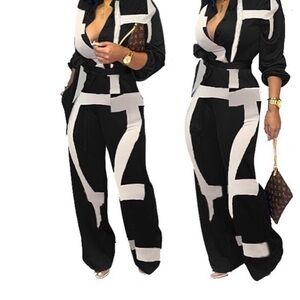 Stylish Black and White Women's Jumpsuit